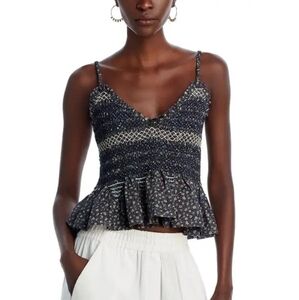 Sea Maia Floral Peplum Top Size XS